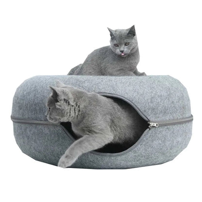 Interactief Donutvormig Kattenbed/Kleine honden – Spelen, Rusten en Relaxen in Stijl!