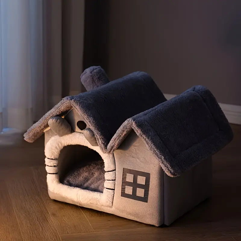 Kattenhuis Grijze Kattenmand met Comfortabel Interieur