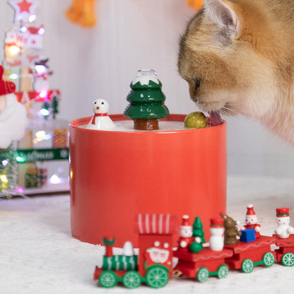 Winterse Keramische Kattenwaterval: Stille, Stijlvolle Hydratatie voor Je Kat!