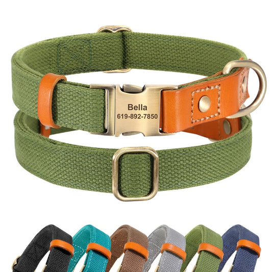 Nylon Halsband Gepersonaliseerd in Diverse Kleuren