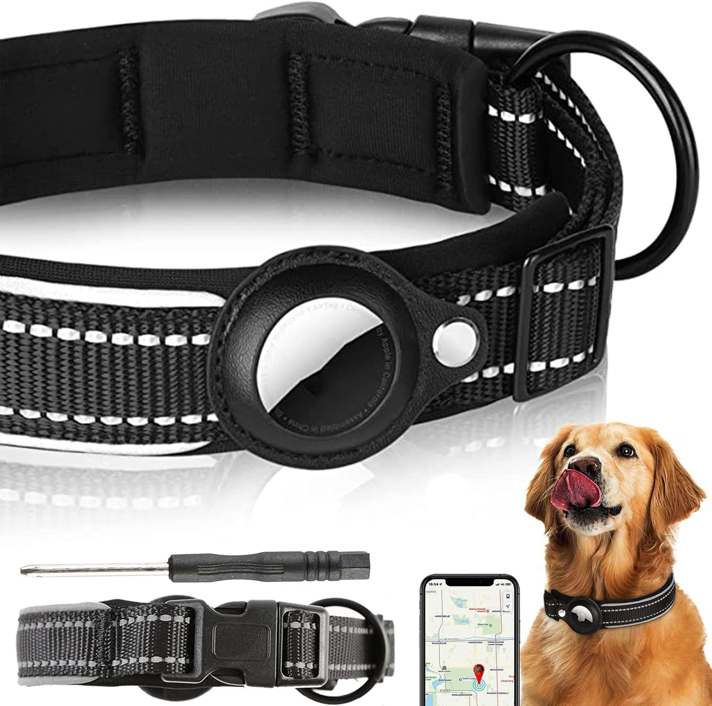 AirTag Halsband Voor Honden Veiligheid