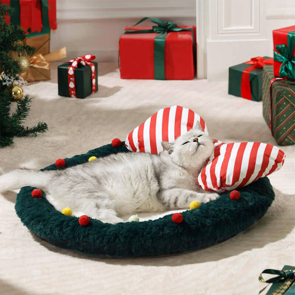 Kerstkrans Honden en katten Bed – Feestelijk en Comfortabel voor je Huisdier