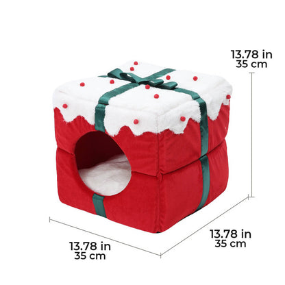 Kersthuis voor Huisdieren 2-in-1 Bed en Speelhuis