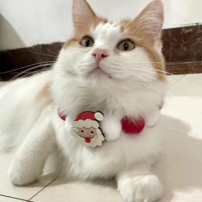 Kerst Pompon Ballen Honden- en Kattenhalsband – Feestelijke Verstelbare Kerstoutfit voor je Huisdier