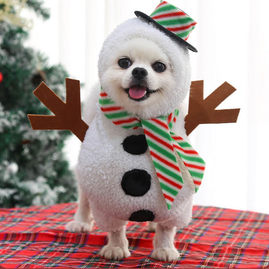 Schattig Kerst Sneeuwpop Kostuum – Laat Je Huisdier Stralen in Feestelijke Stijl!