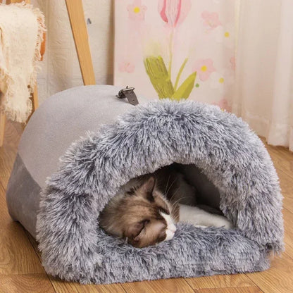 Knus Pluche Huisdierbed – De Perfecte Warme Schuilplaats voor Katten en Kleine Honden!