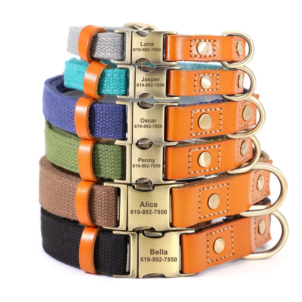 Nylon Halsband Gepersonaliseerd in Diverse Kleuren